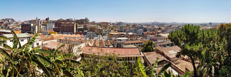 Vue depuis l'hôtel Palissandre de Tananarive